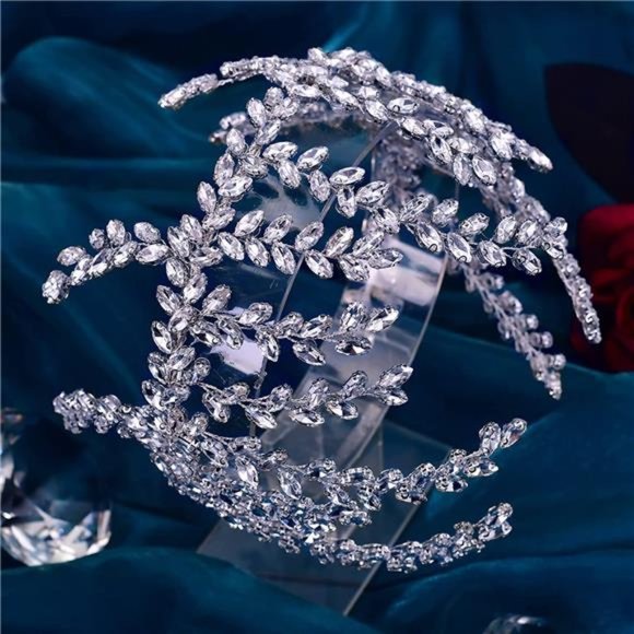 ZHENM Shiny Rhinestone Wedding Headband, Bridal Headpiece Wedding Hair main image 6